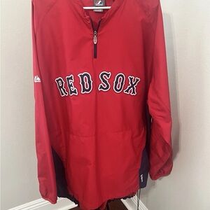 MLB Boston Red Sox Majestic 1/4 Zip Pullover Windbreaker